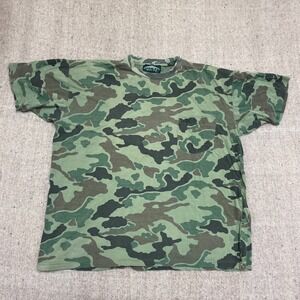 vintage mill way house camo shirt mens XL green 1990s comoflouge.